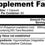 Resveratrol 50% 600 mg antioxidant supplement