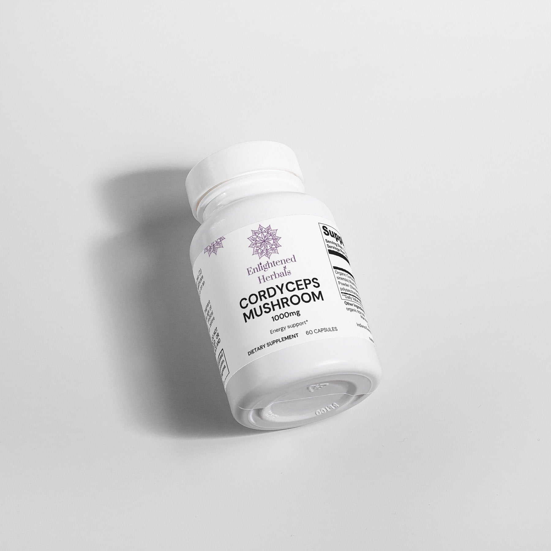 Cordyceps mushroom capsules with organic mycelium powder standardized to 40% polysaccharides