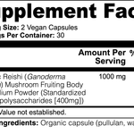 Reishi mushroom capsules with mycelium and fruiting bodies