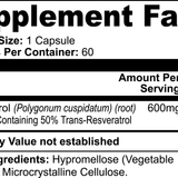Resveratrol 50% 600 mg antioxidant supplement